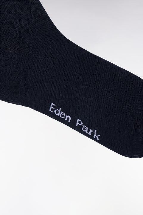 Navy stretch cotton-blend socks with full-rim trim - Image 2