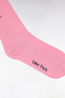 Pink stretch cotton-blend socks with full-rim trim
