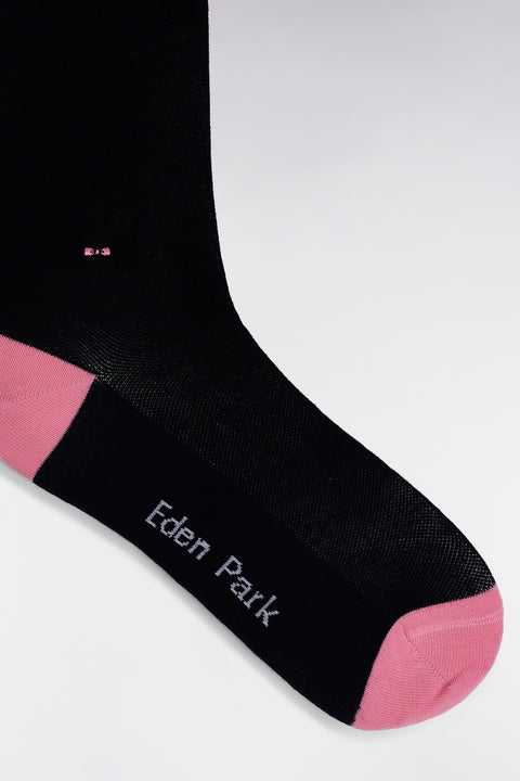 Chaussettes unies en coton stretch mélangé marine - Image 2