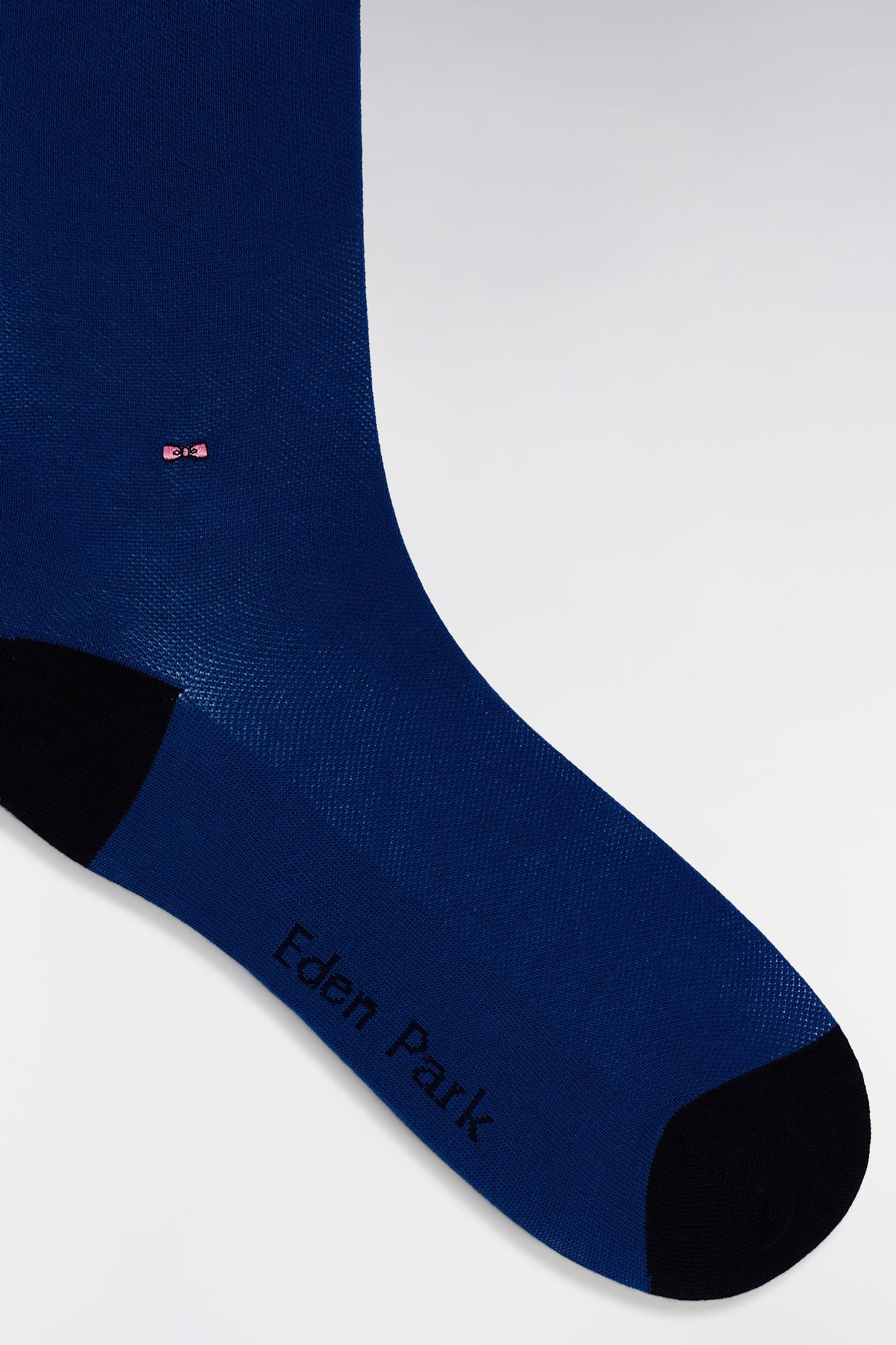 Chaussettes unies en coton stretch mélangé bleues