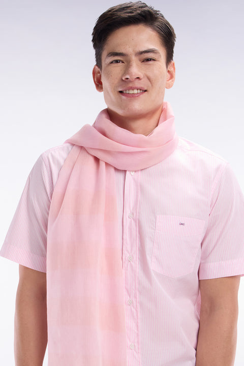 Pink striped cotton-blend chèche - Image 1