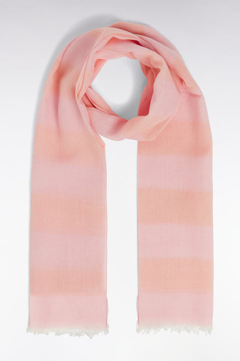 Pink striped cotton-blend chèche - Image 2