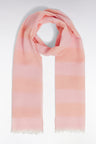 Pink striped cotton-blend chèche