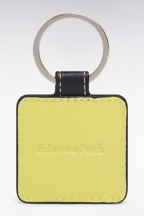 Yellow leather keychain - Image 2