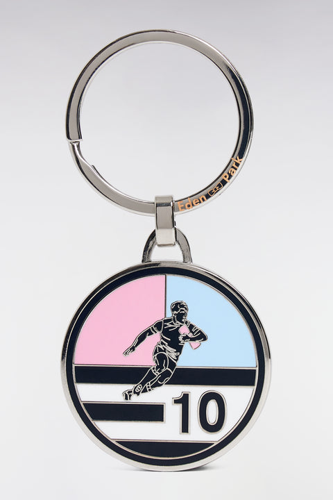 Porte-clefs médaille rugby en métal émaillé - Image 1