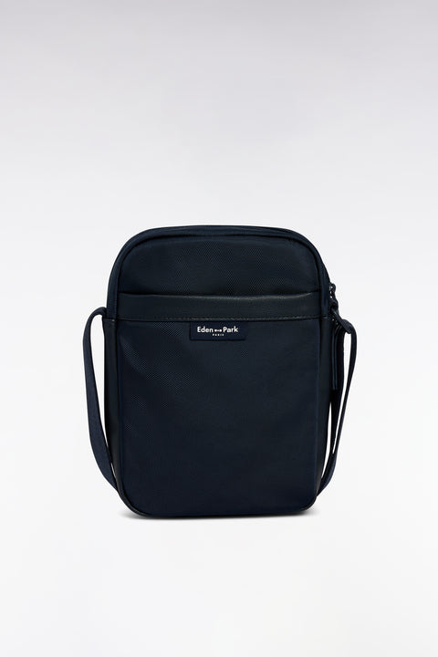 Black canvas and leather messenger bag - Image 2