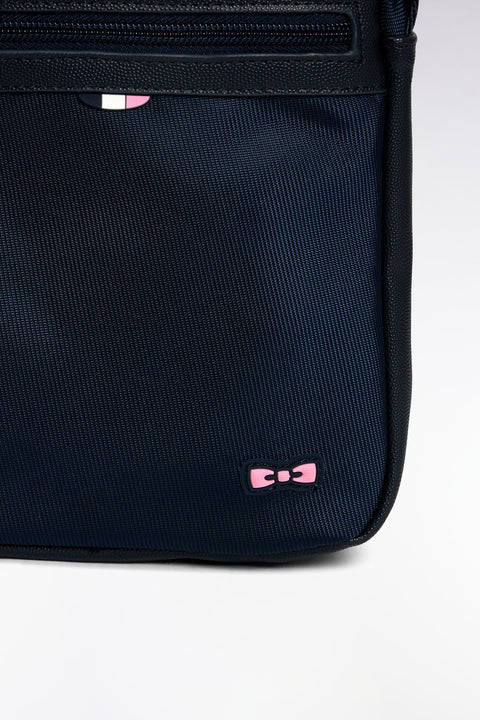 Black canvas and leather messenger bag - Image 3
