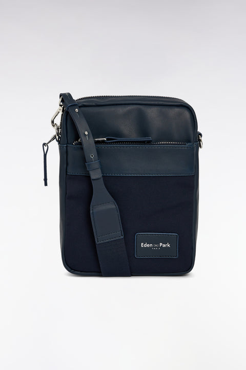 Navy blue canvas messenger bag - Image 1