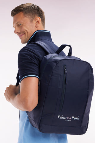 Navy blue backpack with Eden Park logo