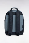 Cut and sew colorblock backpack in navy and grey rubber