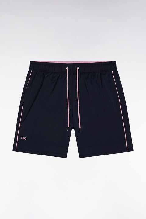 Navy swimsuit with pink piping - Image 2