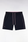 Navy swimsuit with pink piping