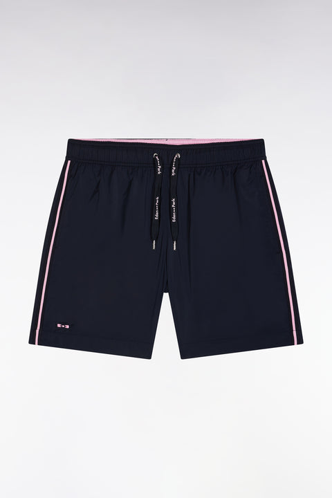 Navy swimsuit with tricolor details - Image 2