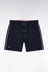 Navy swimsuit with tricolor details