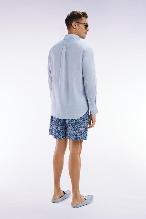 Blue swimsuit with floral print - Image 3