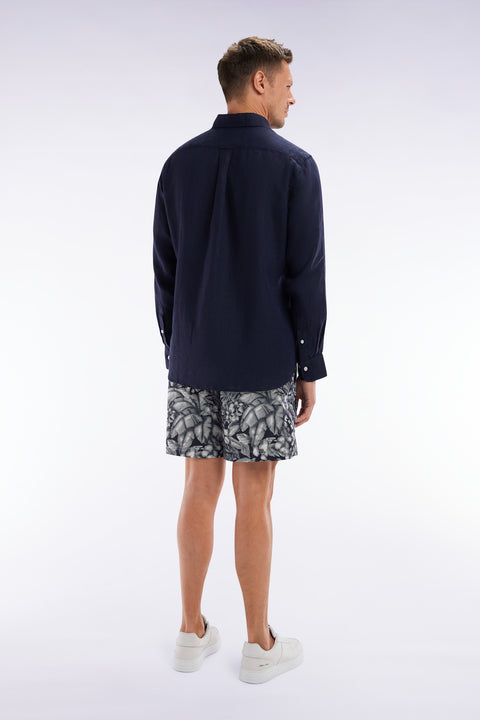 White jungle print navy swimsuit - Image 3