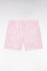 Pink swimsuit with palm tree print