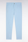 Pantalon chino sans plis en coton stretch gris clair coupe droite