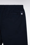 Pantalon chino sans plis en coton stretch marine coupe droite