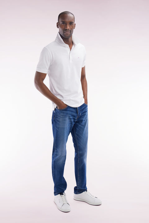 Jean 5 poches en denim stretch foncé coupe droite - Image 3