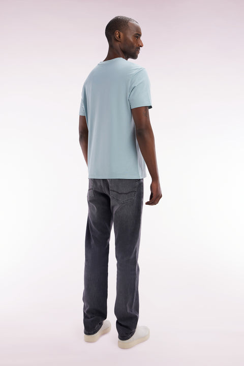 Jean 5 poches en denim stretch gris anthracite coupe droite - Image 3