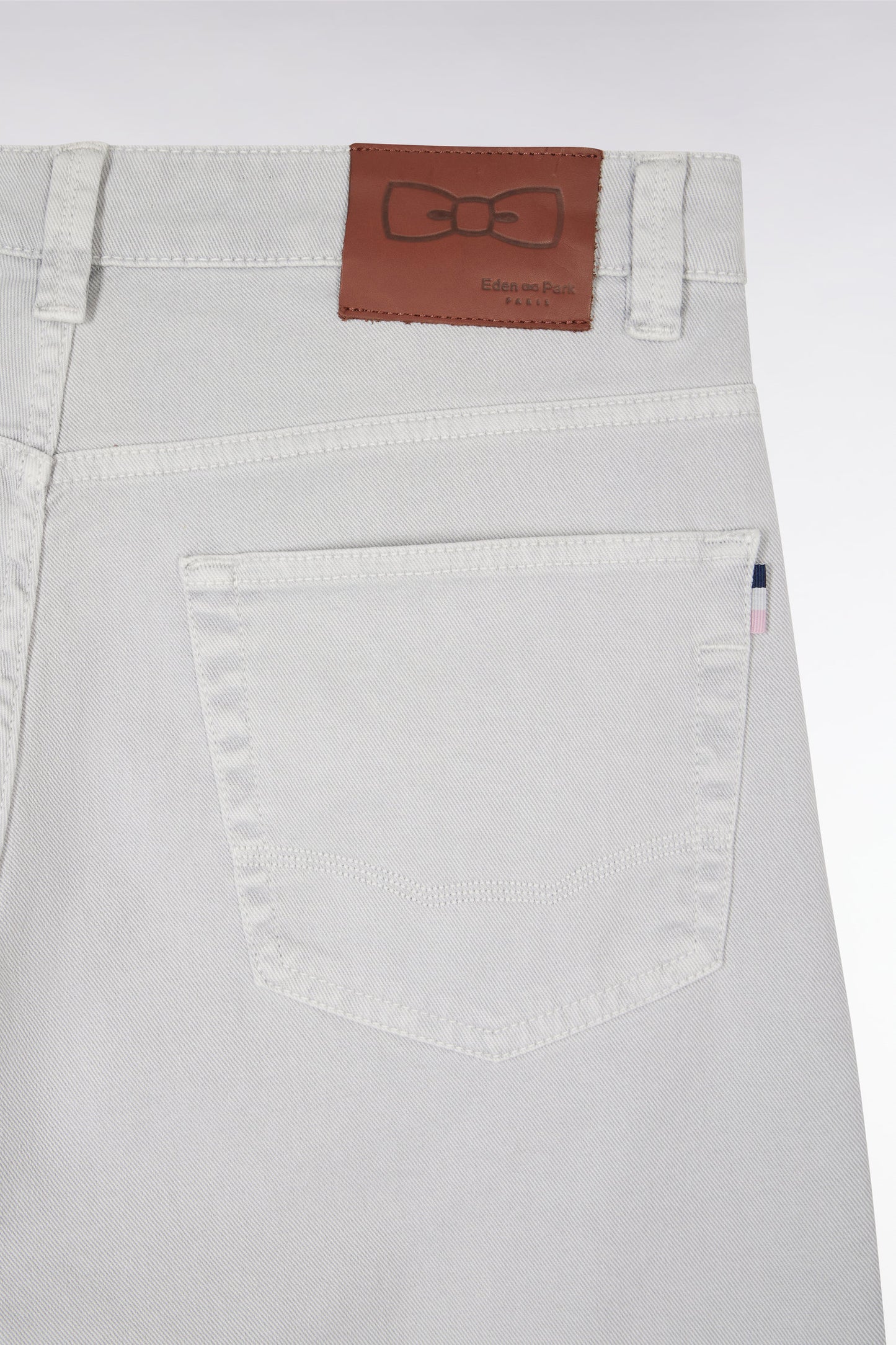 Straight-cut light grey stretch denim 5-pocket jeans