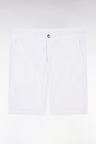 White straight-cut stretch cotton chino Bermuda shorts