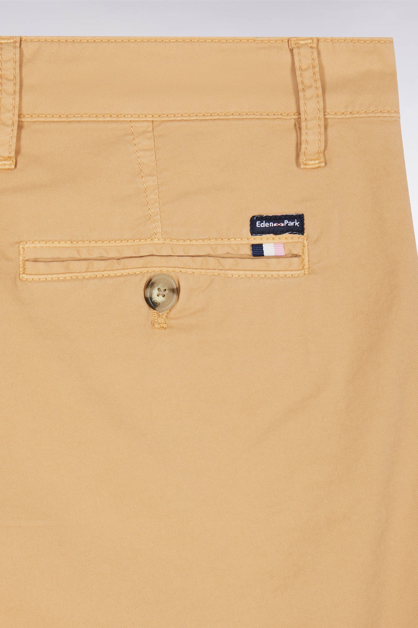 Camel straight-cut stretch cotton chino Bermuda shorts