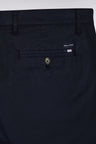Navy straight-cut stretch cotton chino Bermuda shorts