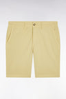 Ivory straight-cut stretch cotton chino Bermuda shorts