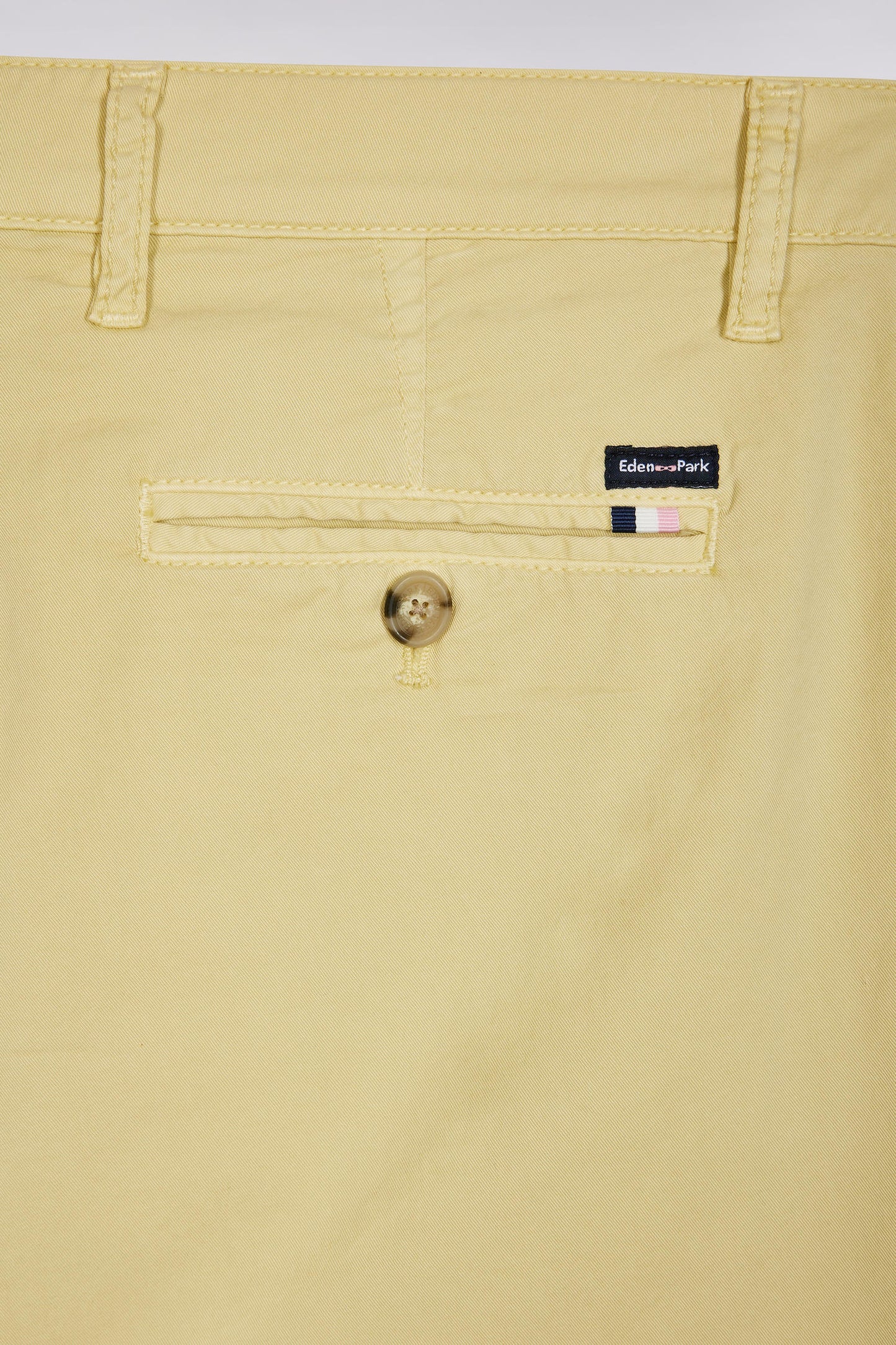 Ivory straight-cut stretch cotton chino Bermuda shorts