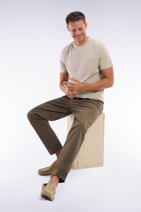Pantalon à taille élastique marron - Image 3