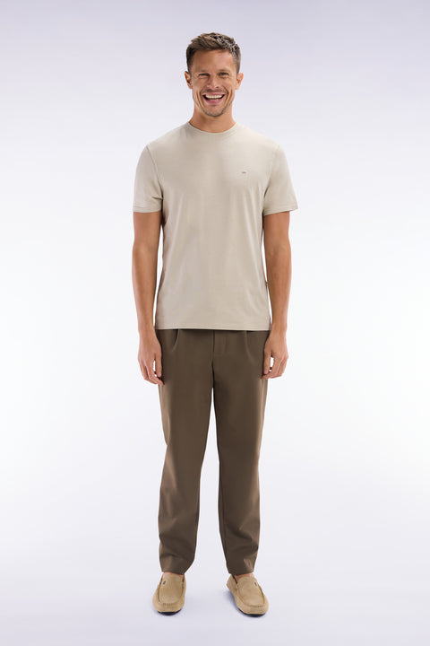 Pantalon à taille élastique marron - Image 1