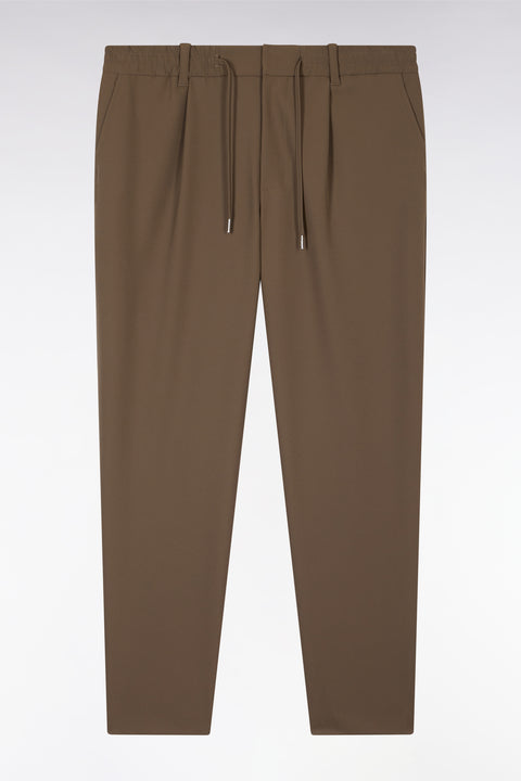 Pantalon à taille élastique marron - Image 2
