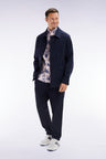 Stretch cotton navy elastic trousers in Modern fit