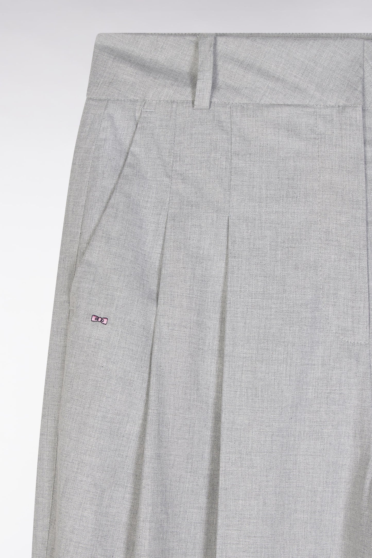 Pantalon à jambes larges en coton stretch gris coupe oversized