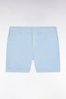 Short à taille élastique en coton stretch uni ciel