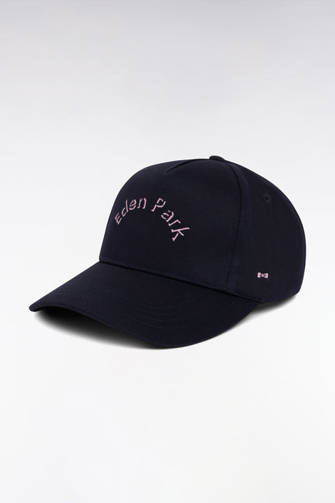 Casquette en coton marine broderie Eden Park rose - Image 1