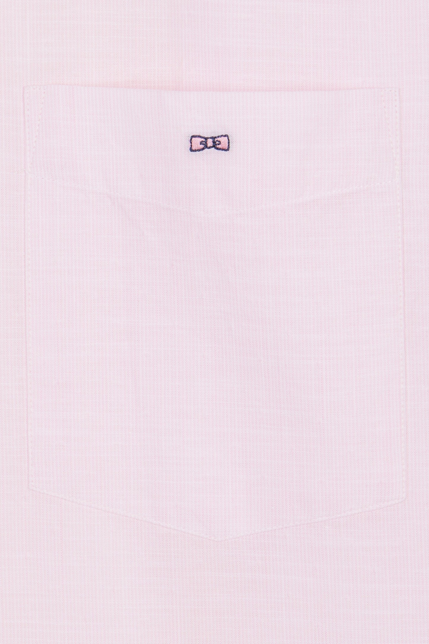 Straight short-sleeved pink cotton shirt