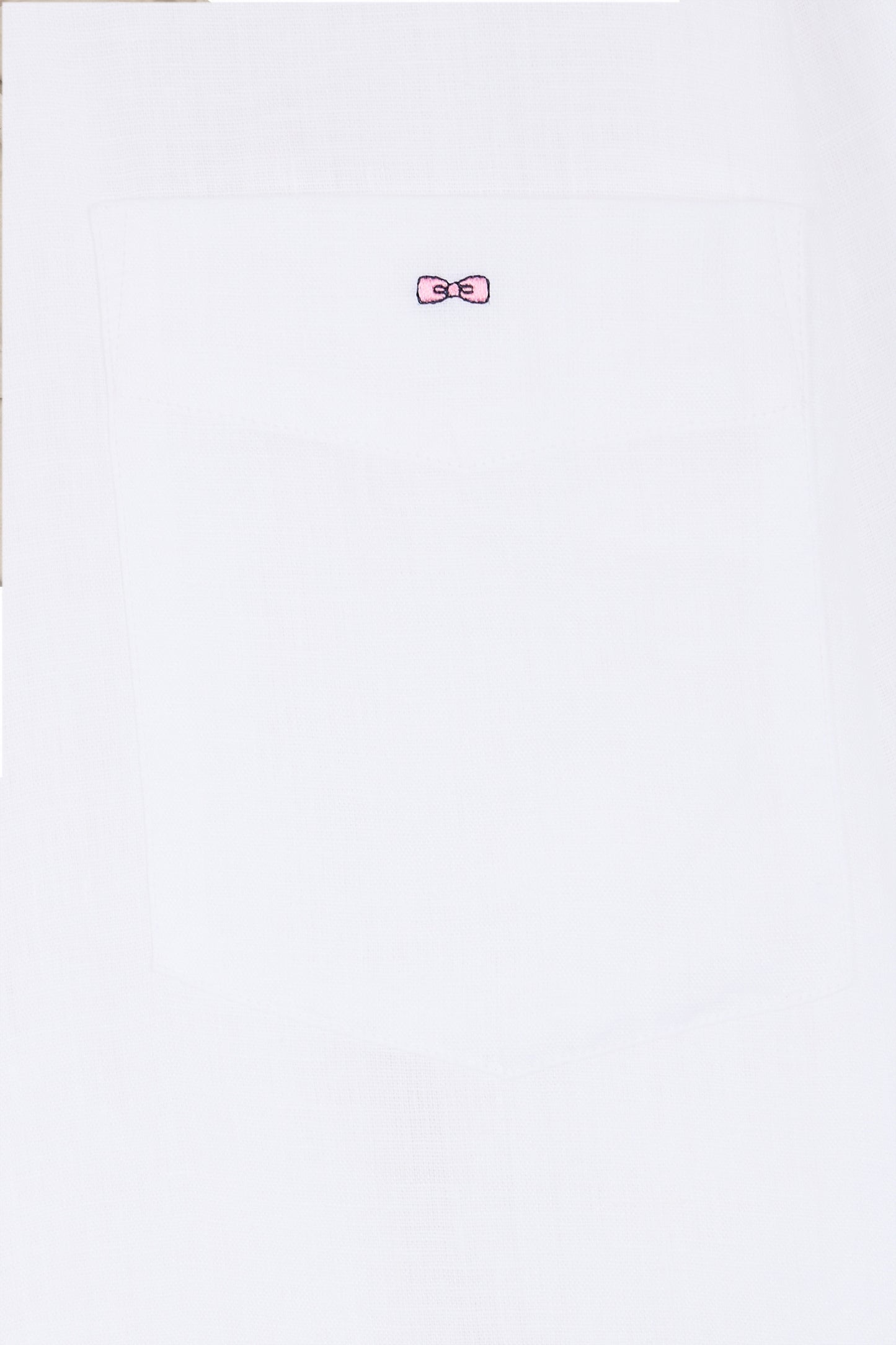 Straight-fit white linen shirt
