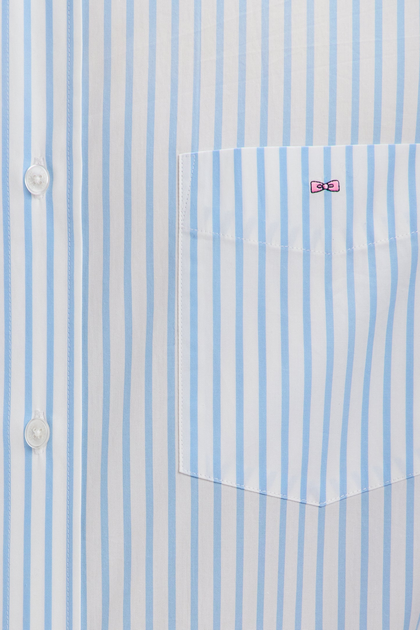 Straight-fit striped sky blue cotton shirt