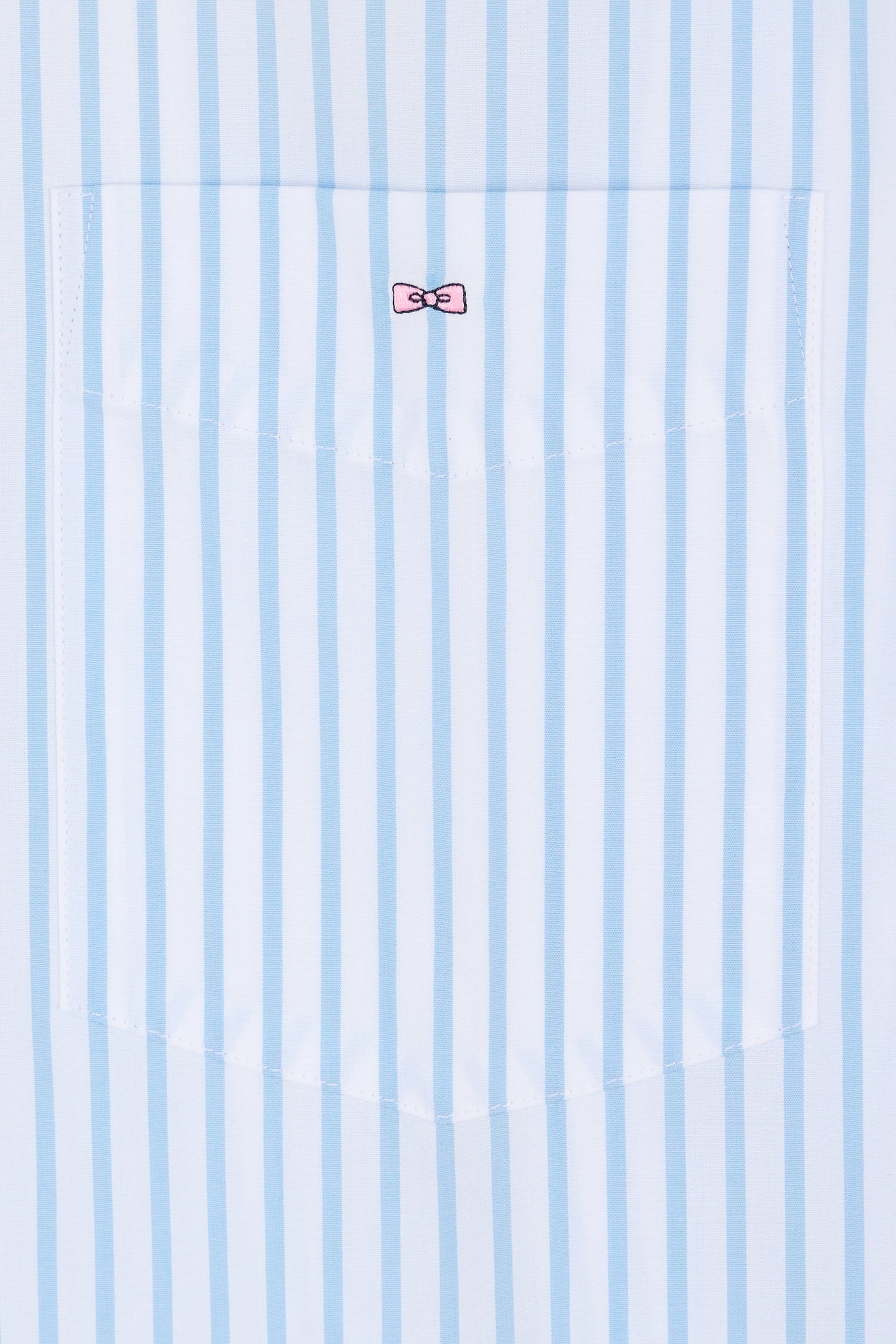 Straight-fit striped sky blue cotton shirt