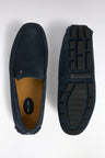 Mocassins en cuir suédé bleu marine