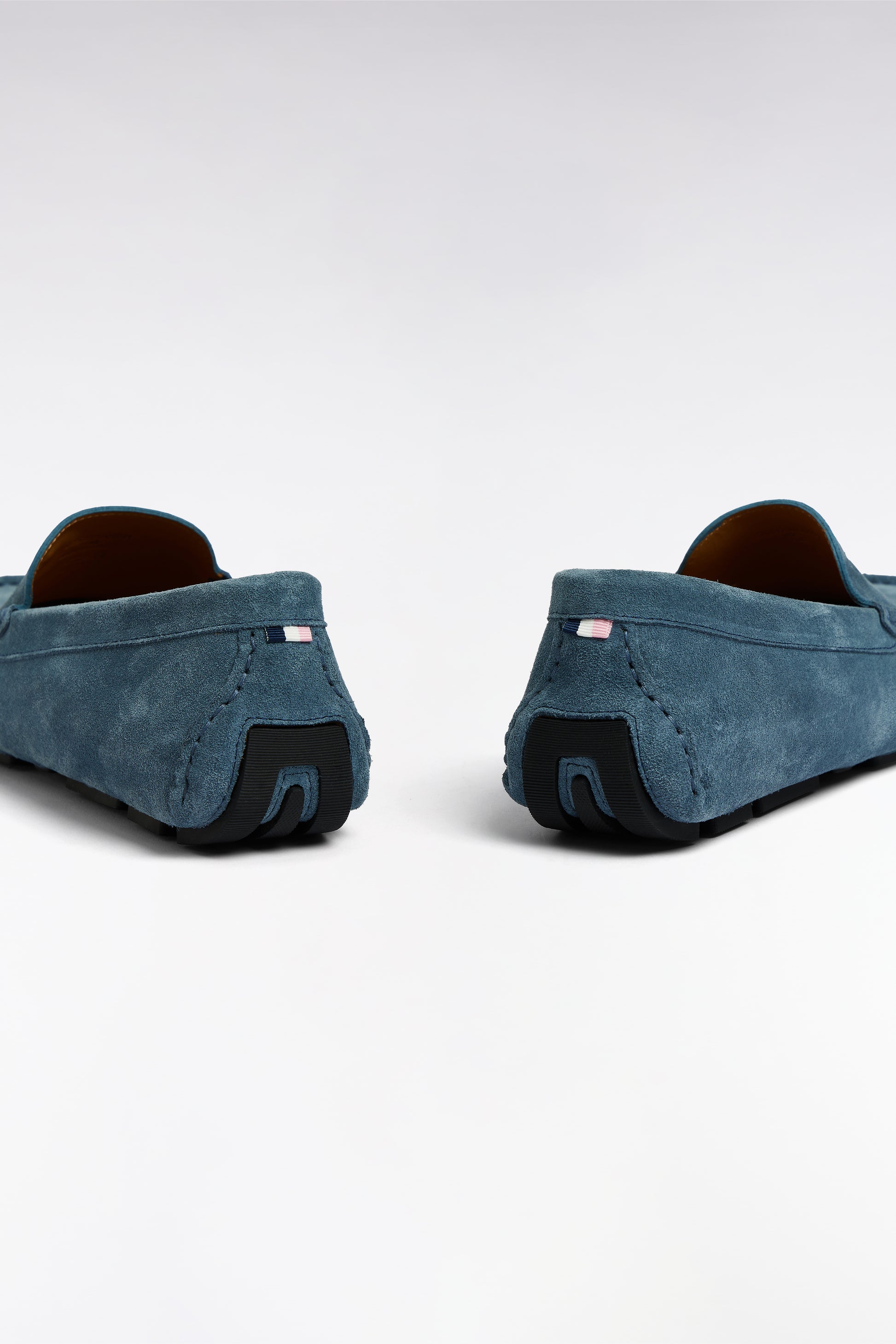 Mocassins en cuir suédé bleus