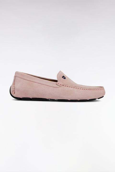 Pink suede leather loafers - Image 1