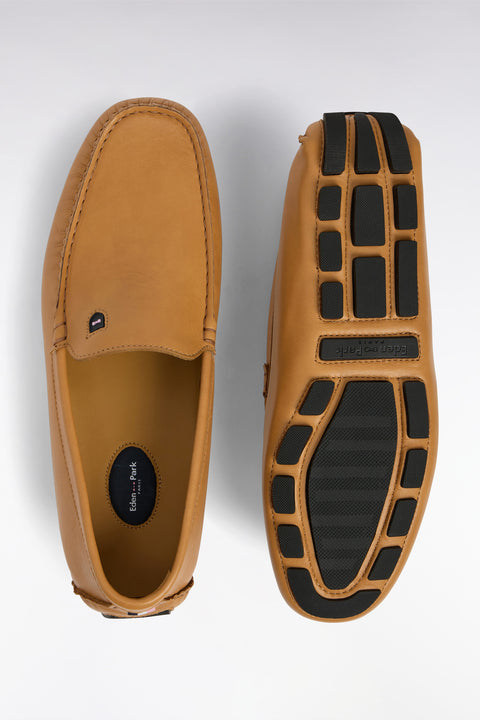 Mocassins en croûte de cuir camel - Image 3