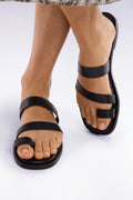 Sandales en cuir noires