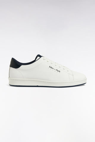 White leather low-top sneakers