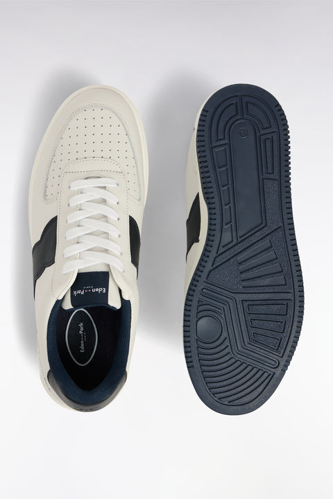 White leather sneakers with black details - Image 3