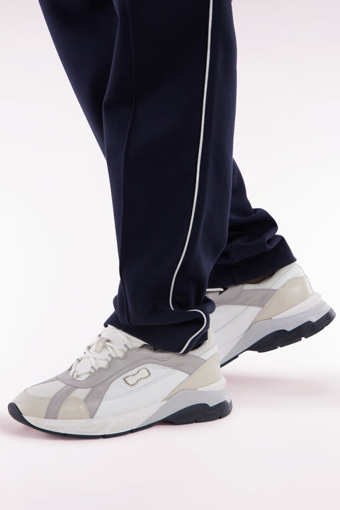 Wide white leather sneakers - Image 2